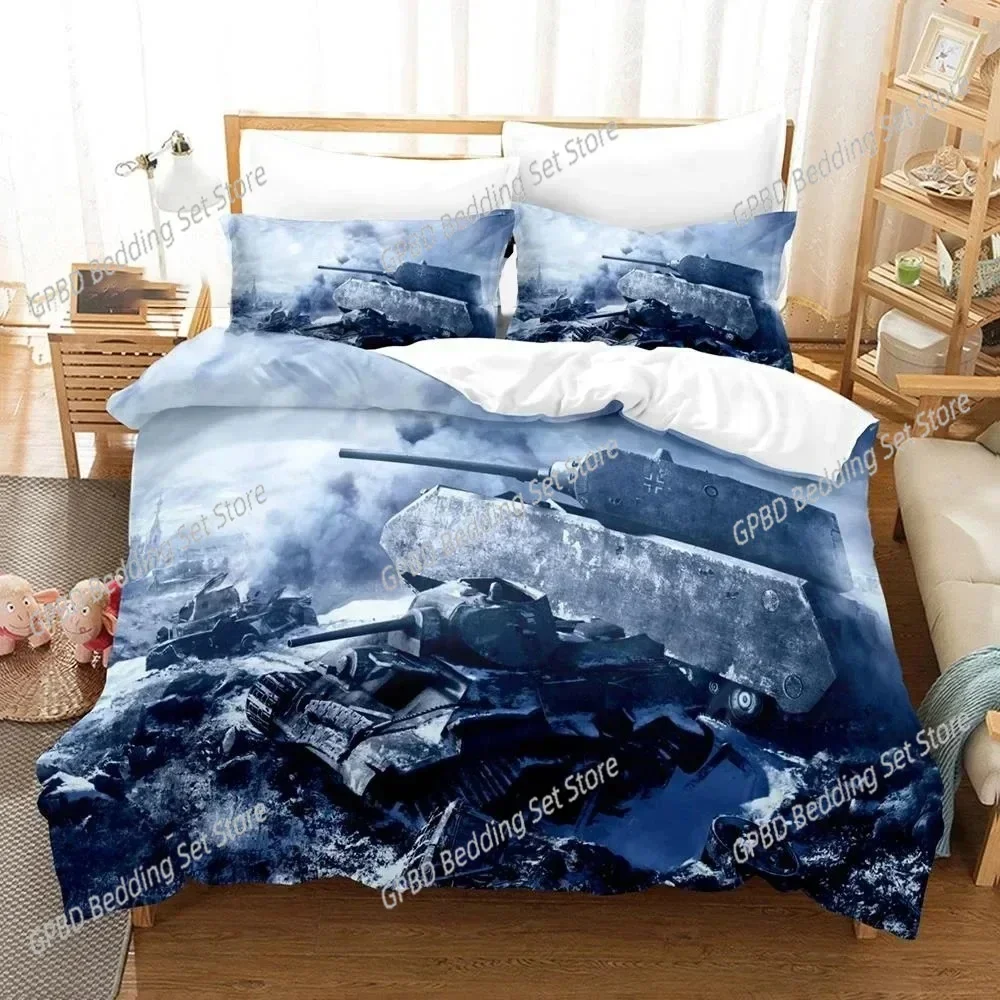 3D Printed World of Tanks Bedding Set Bedroom Soft Modern Bedspreads Comefortable Kids Duvet Cover Quilt Cover And Pillowcase