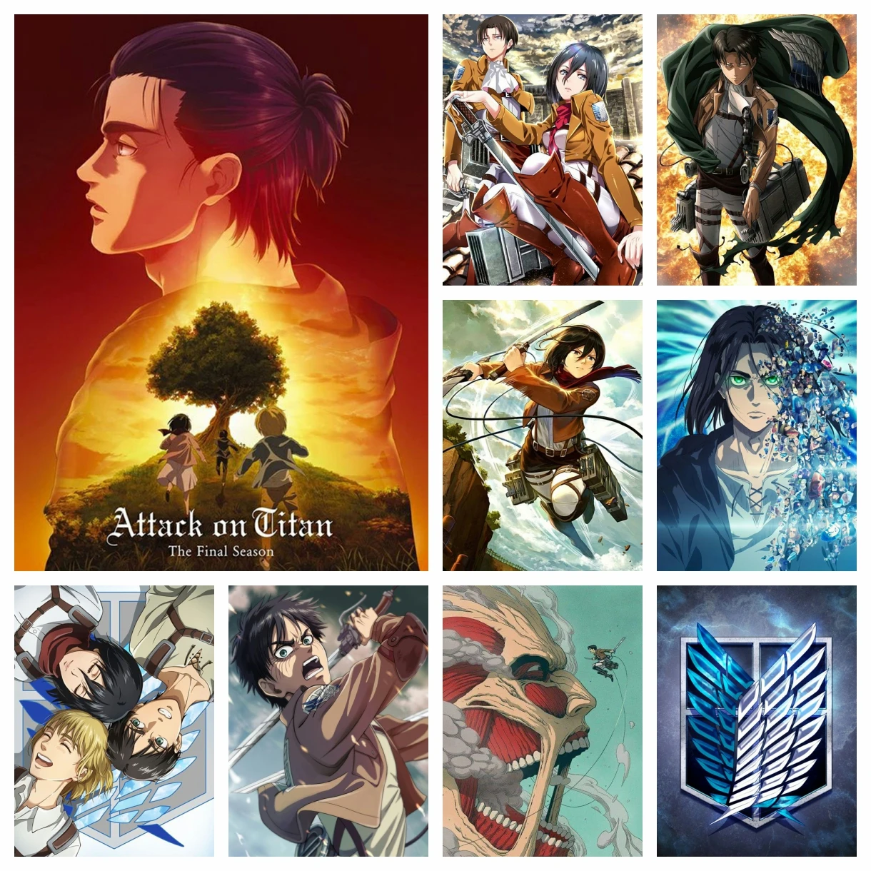 

DIY Attack On Titan Diamond Art Painting Kits Mosaic 2024 New Embroidery Jewelry Cross Stitch Home Decor Children's Gift Crafts