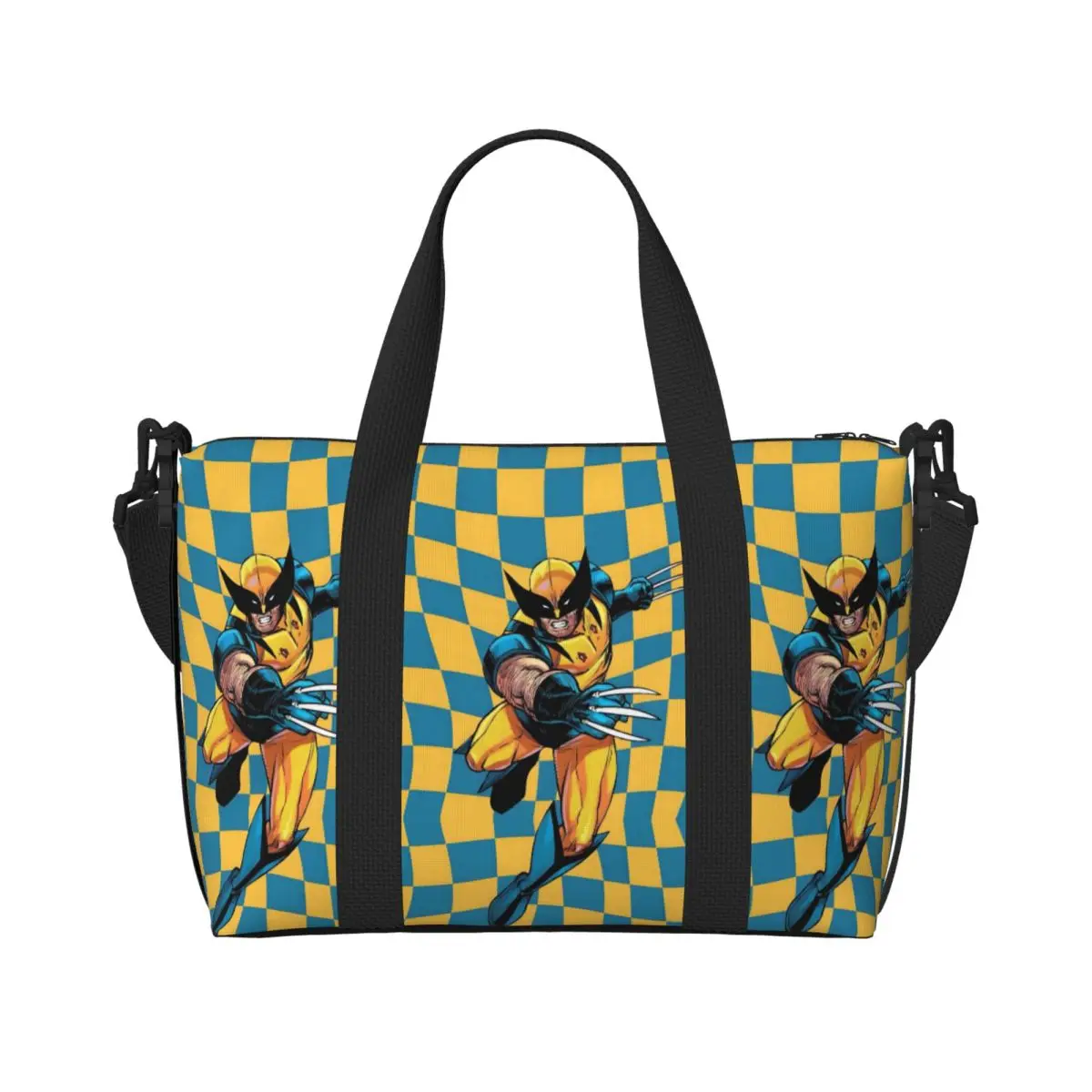 

Custom Wolverine Beach Tote Bag for Women Extra Large Gym Carry On Superhero Travel Shopping Bags