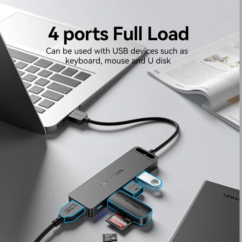 Vention USB HUB Adapter 4 Ports USB Type C to USB 3.0 HUB Splitter Adapter for MacBook Pro iPad Pro Air Huawei Mate 30 USB HUB