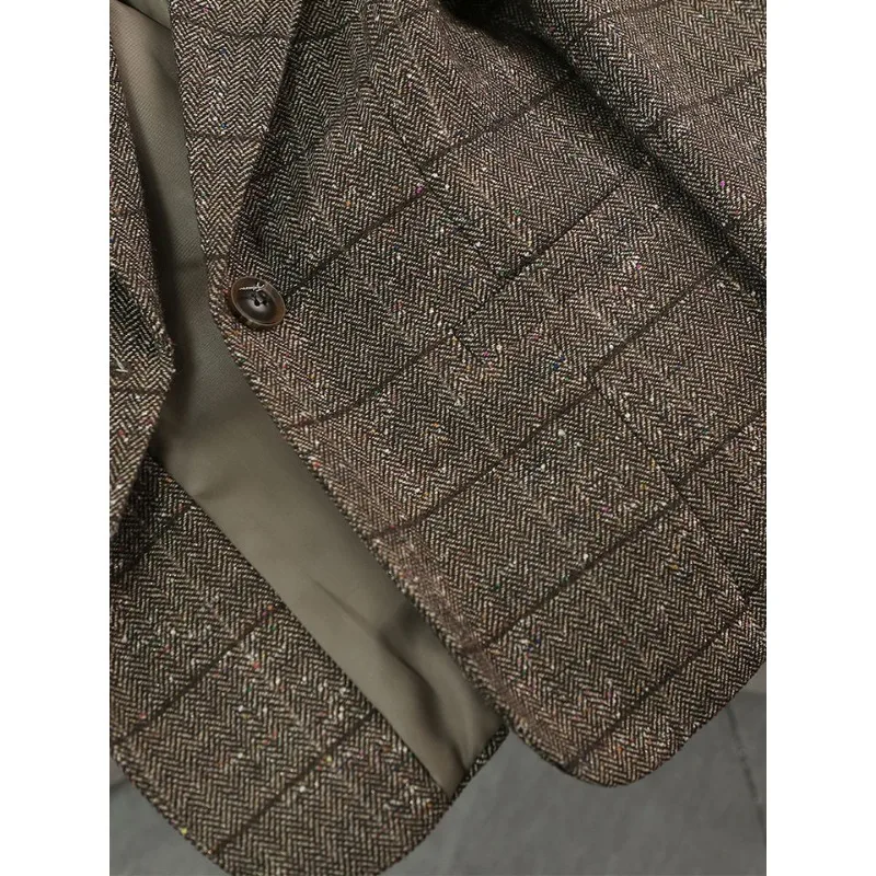 مشرق بدلة جلدية سترة المرأة 2025 جديد الخريف عالية الجودة تحسس المقلية الشارع دعوى هذا العام شعبية المرأة معاطف البنطال القصير #5