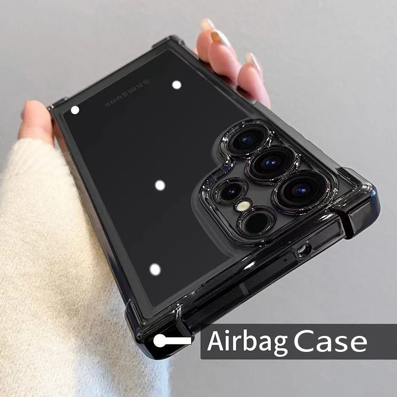 Luxuriöse Transparente Handyhülle mit Beschichtung für Samsung Galaxy S26 S25 Ultra S24 S23 S22 Plus S21 FE A55 A36 A54 A53 A35 A52 A34 Schutzhüllen – Detail 5