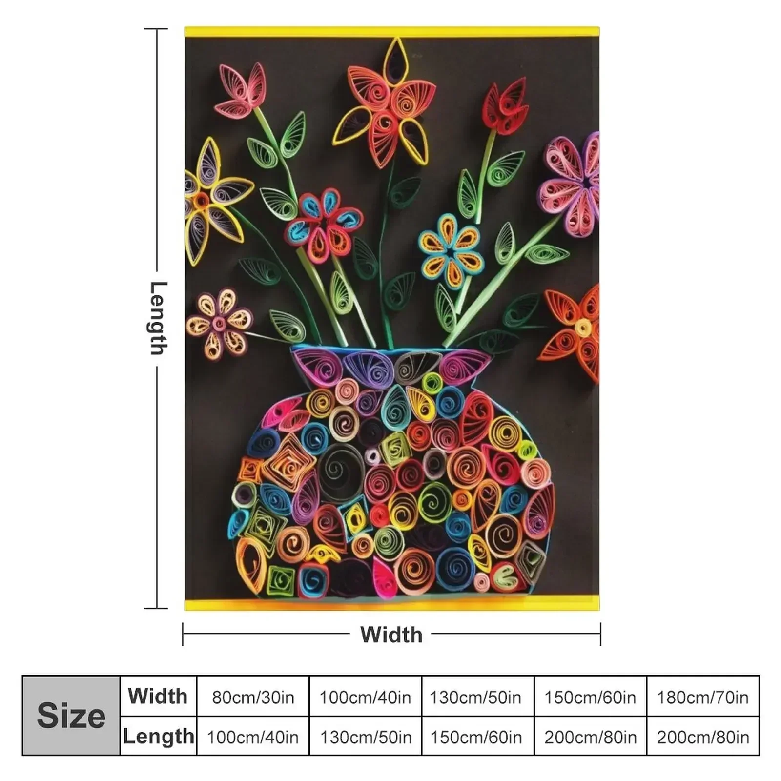 HHPS Art Show, Class 5K, Quilling Collage: Vase of Tran-quill-ity Throw Blanket