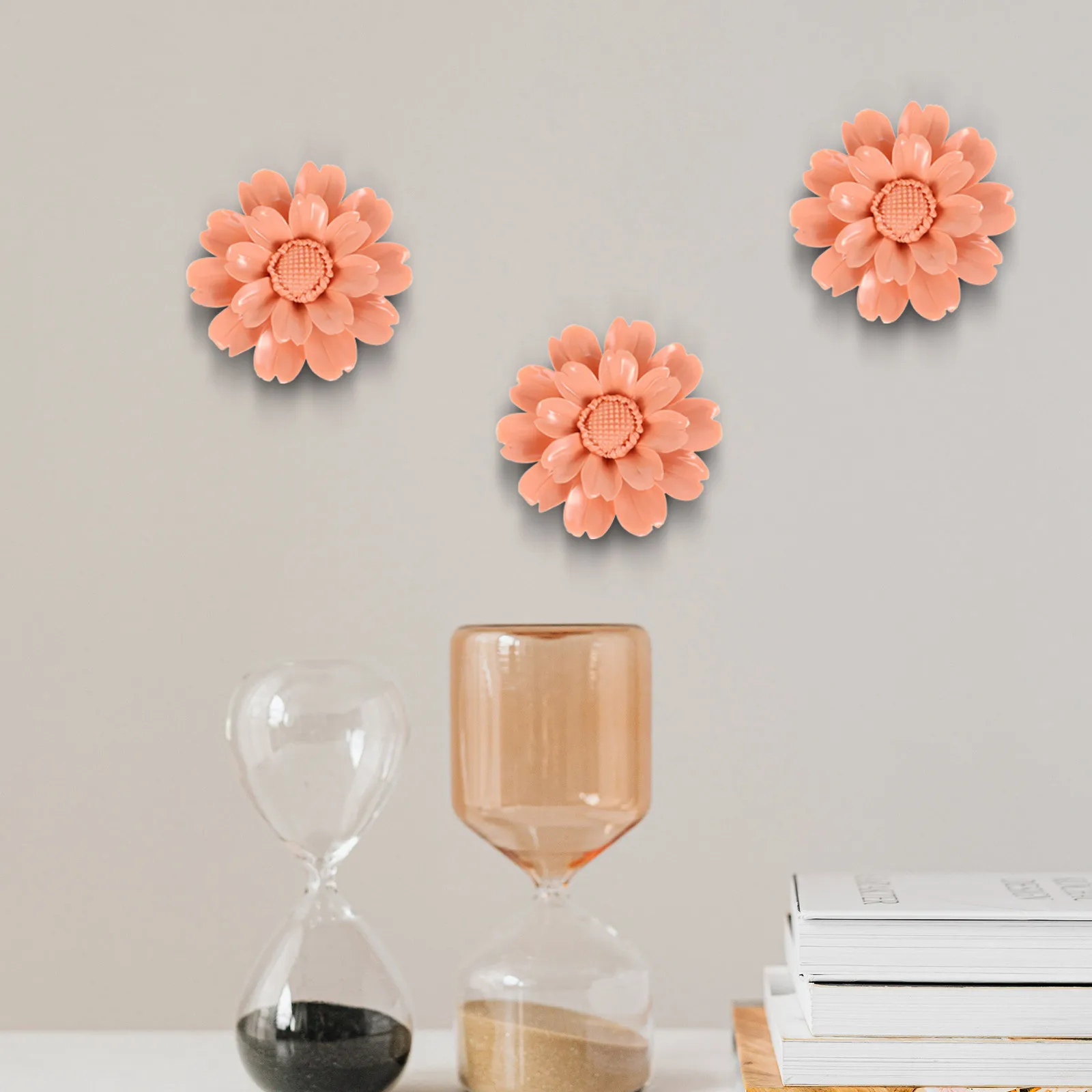 

Ceramic Flower Wall Art Decor Bright Color Nature Refreshing Home Accessory Bedroom Living Room Office Garden Gift