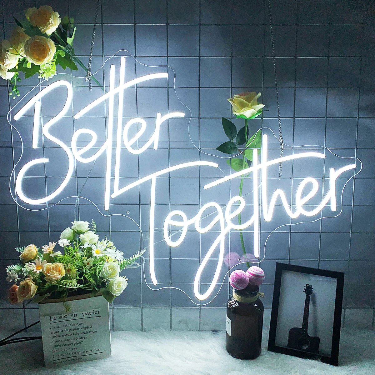 Large Better Tegether Neon Signs Wedding Decor Room Neon Led Lights Neon Lights Art  Bedroom Party LED Sign Neon Lamp