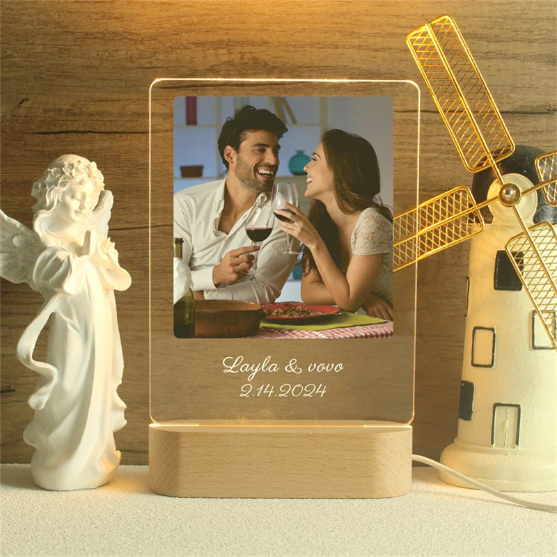 Personalized Acrylic Photo Lamp,Custom Photo LED Night Light,Photo Frame,Gift for Couple,Anniversary Gift,Art Decoration