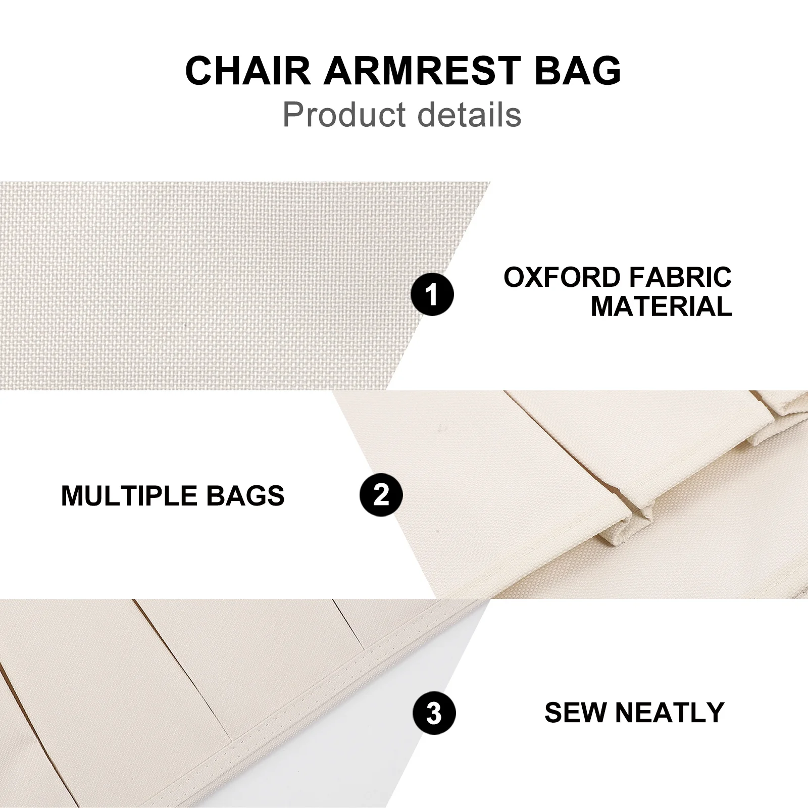 

1pc Armrest Organizer Storage Bag Multi-Pocket Design Oxford Cloth Washable For Sofa Chair Bedside Recliner Pouch Sundry Storage