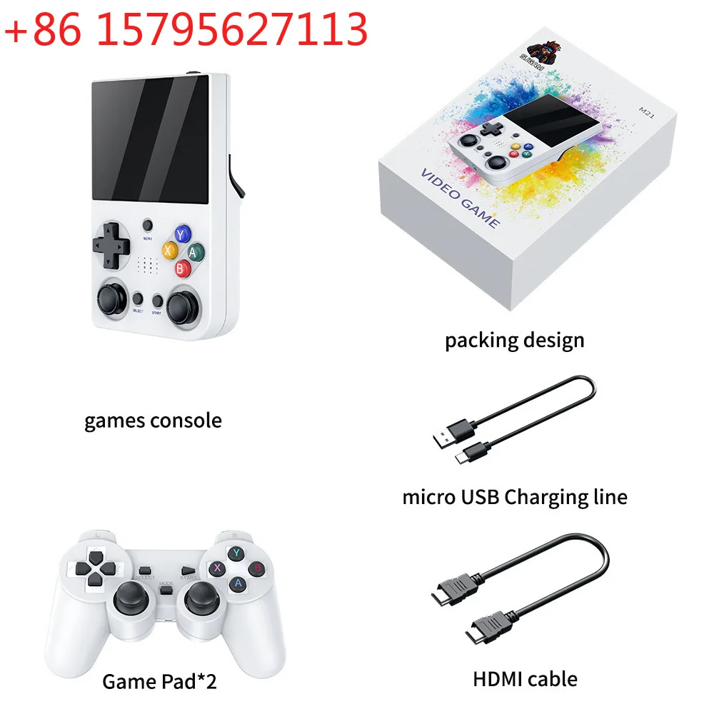 

Портативная игровая консоль M21 с 3,5-дюймовым экраном высокого разрешения, совместимая с PS1, может быть подключена к телевизору и поддерживает двух игроков.