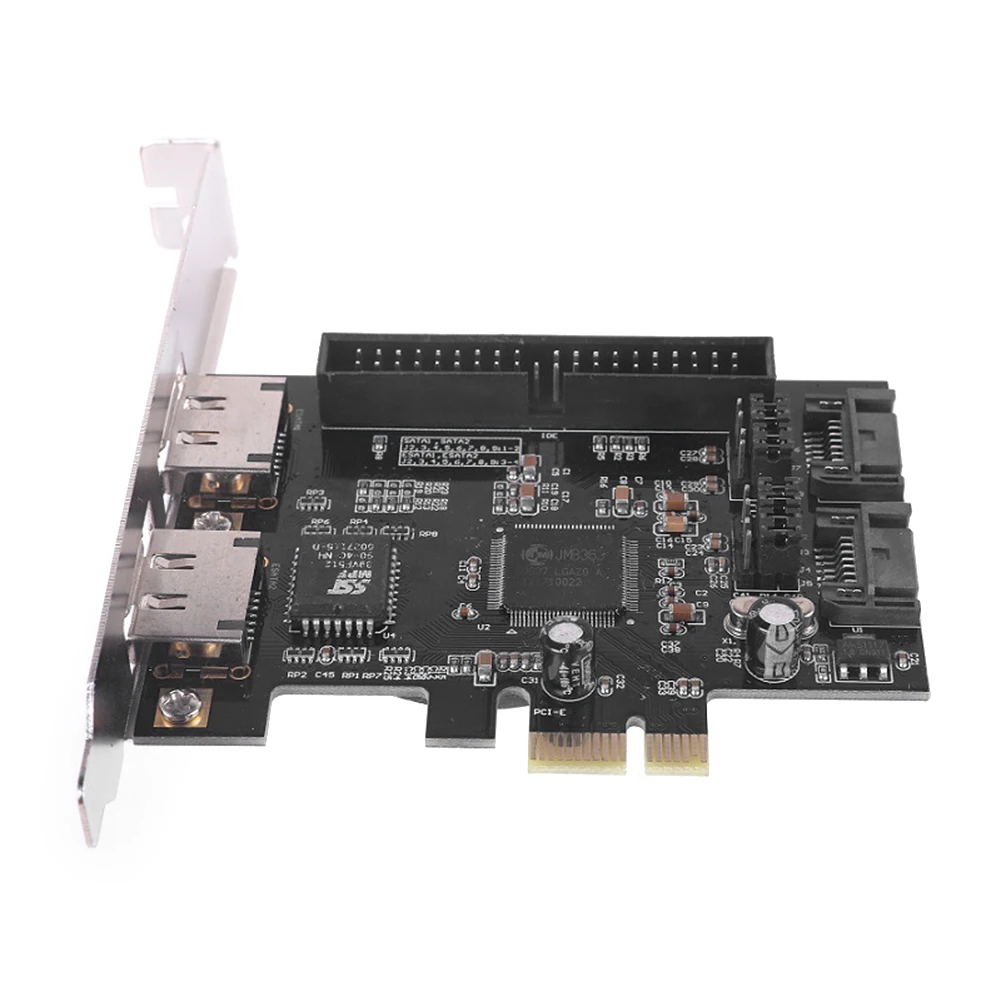 Pro-Erweiterungskarte JMB363 PCI-E PCIe auf 2 Ports SATA IDE eSATA Adapter Konverter RAID-Controllerkarten