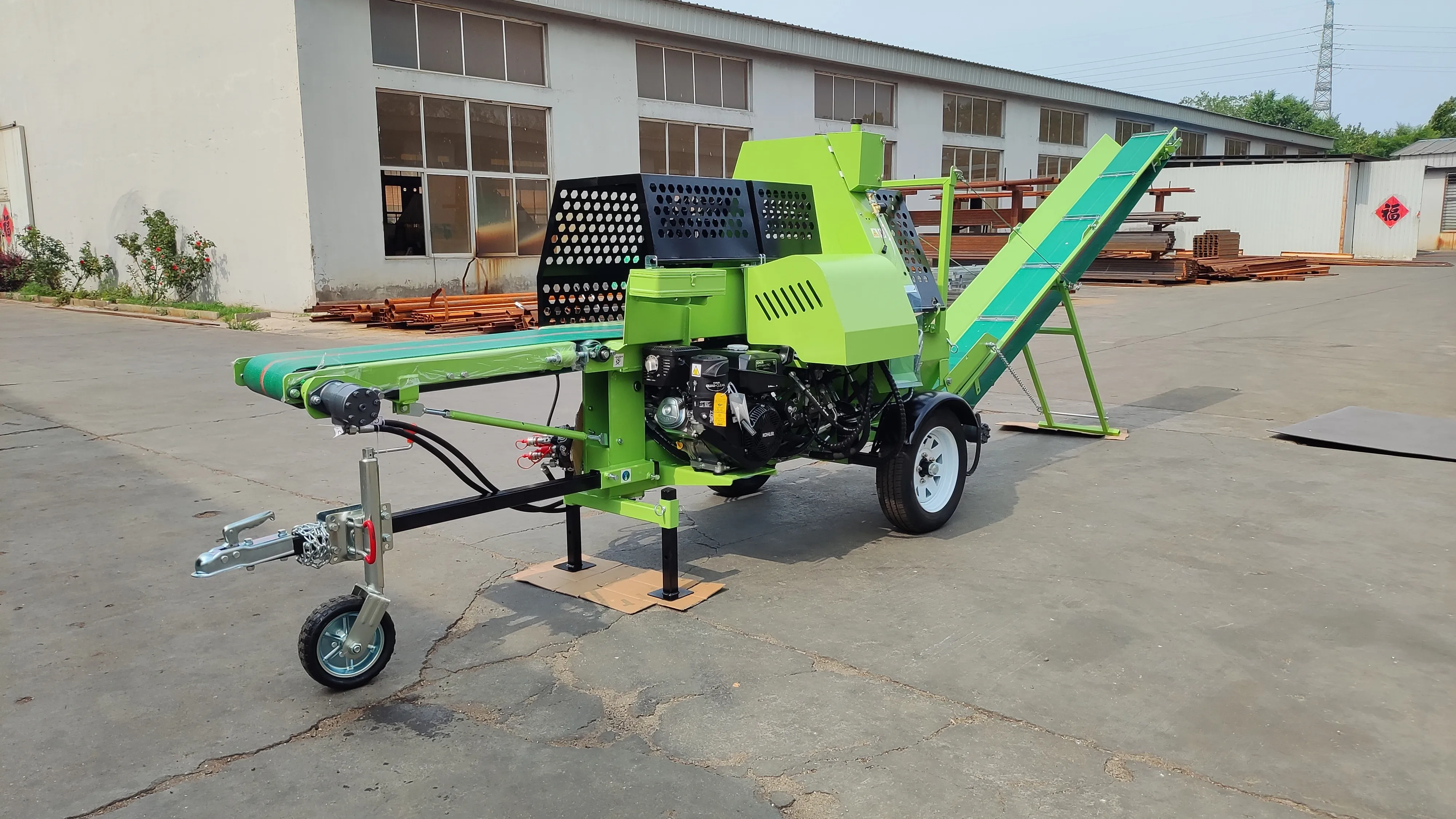 Stable Firewood Processor Electric Log Splitter Horizontal Wood Splitting Device Timber Cutter for Home Farm Application
