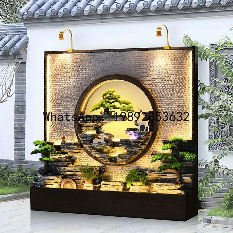 XL Rockery Fountain Ornament Villa Living Room Water Curtain Wall Water Flow Screen Office Partition Terrace