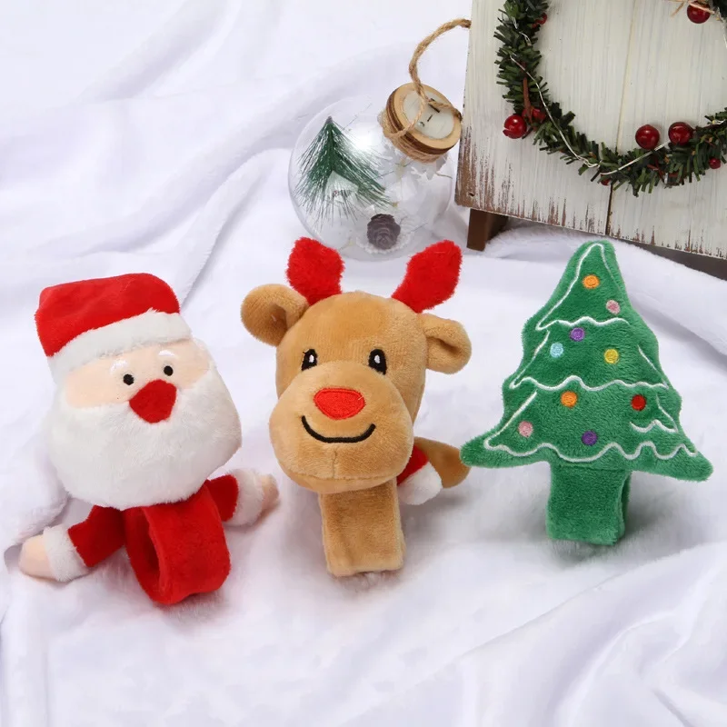 1Pcs Christmas Decoration Santa Claus Deer Christmas Tree Cute Bracelet Plush Toys Xmas New Year Ornaments Children‘s Gifts