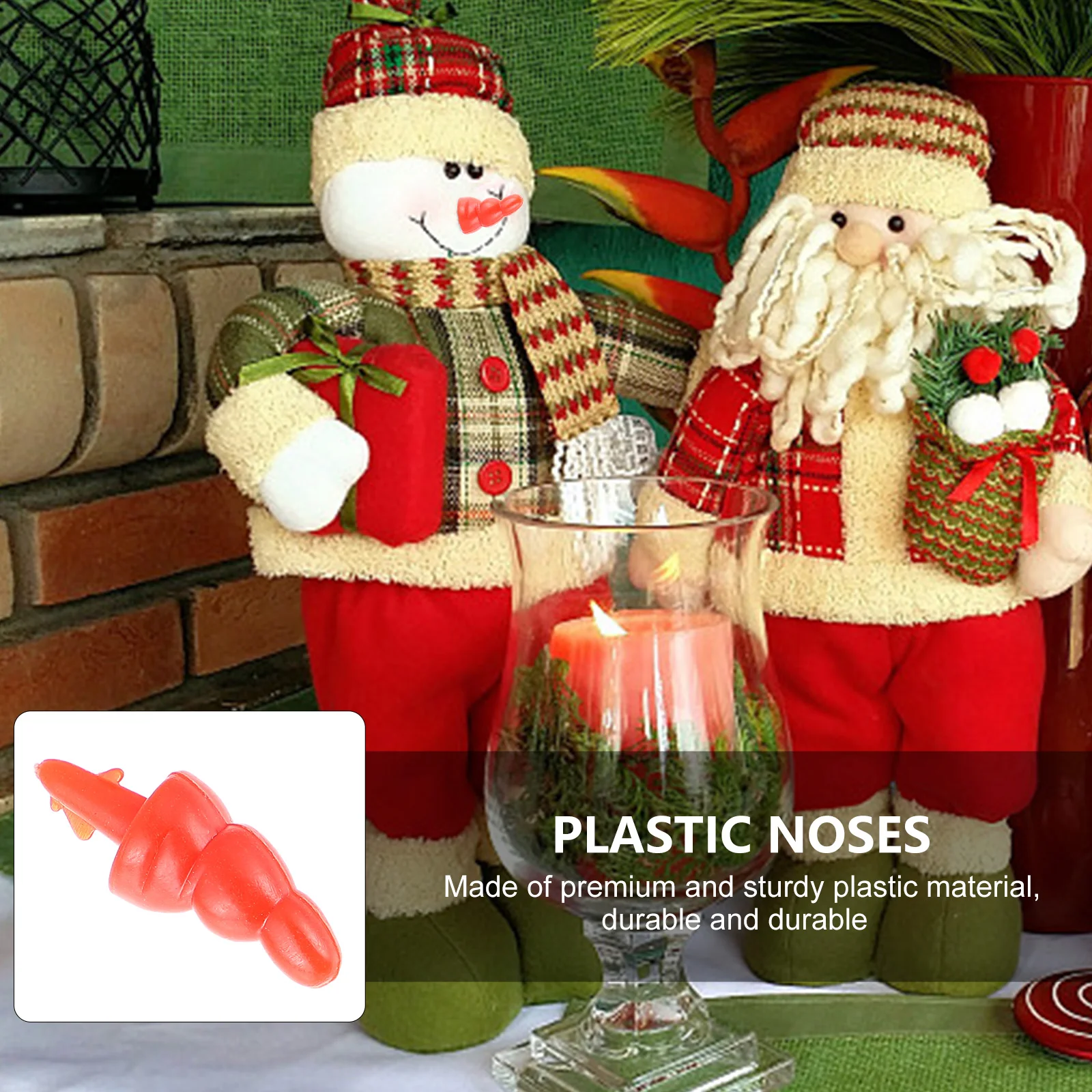 100 Pcs Nose Snowman Accessory Plastic Toy Craft DIY for Carrot Christmas Making Supplies Red Accessories