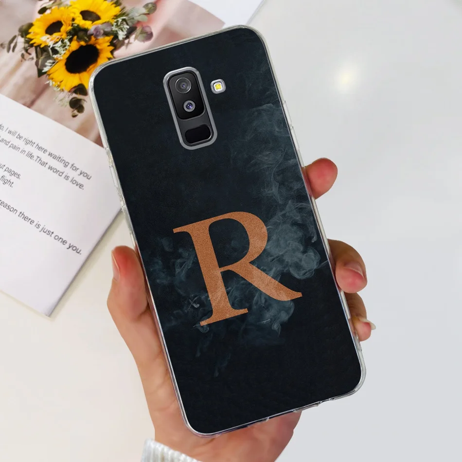 For Samsung Galaxy A6 Plus 2018 Case Samsung A6 (2018) A 6 A6Plus A605G A600F Fashion Letter Soft Silicone Clear TPU Phone Cases
