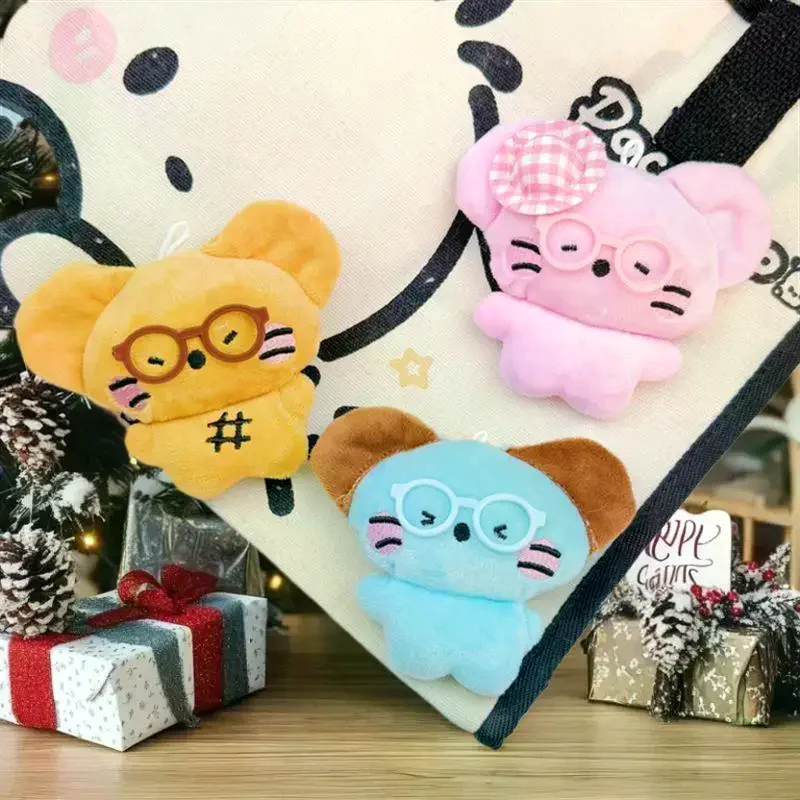 Cute Cartoon Creative Mouse Plush Keychain Kawaii Stuffed Doll Toys Decorative Backpack Pendant Ornament Accessories Gifts