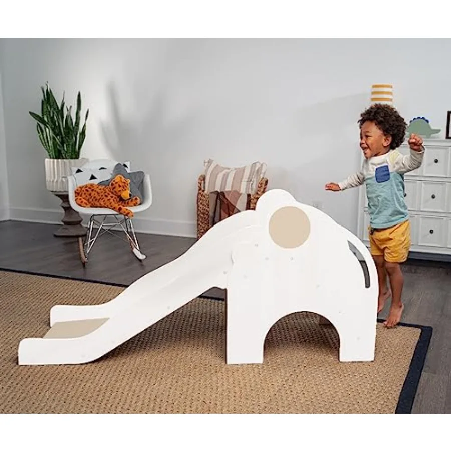 

Nima Indoor Slide Elephant Shape Montessori Waldorf Style Safe Sturdy Reliable Red for Developing Motor Skills and Balance in T