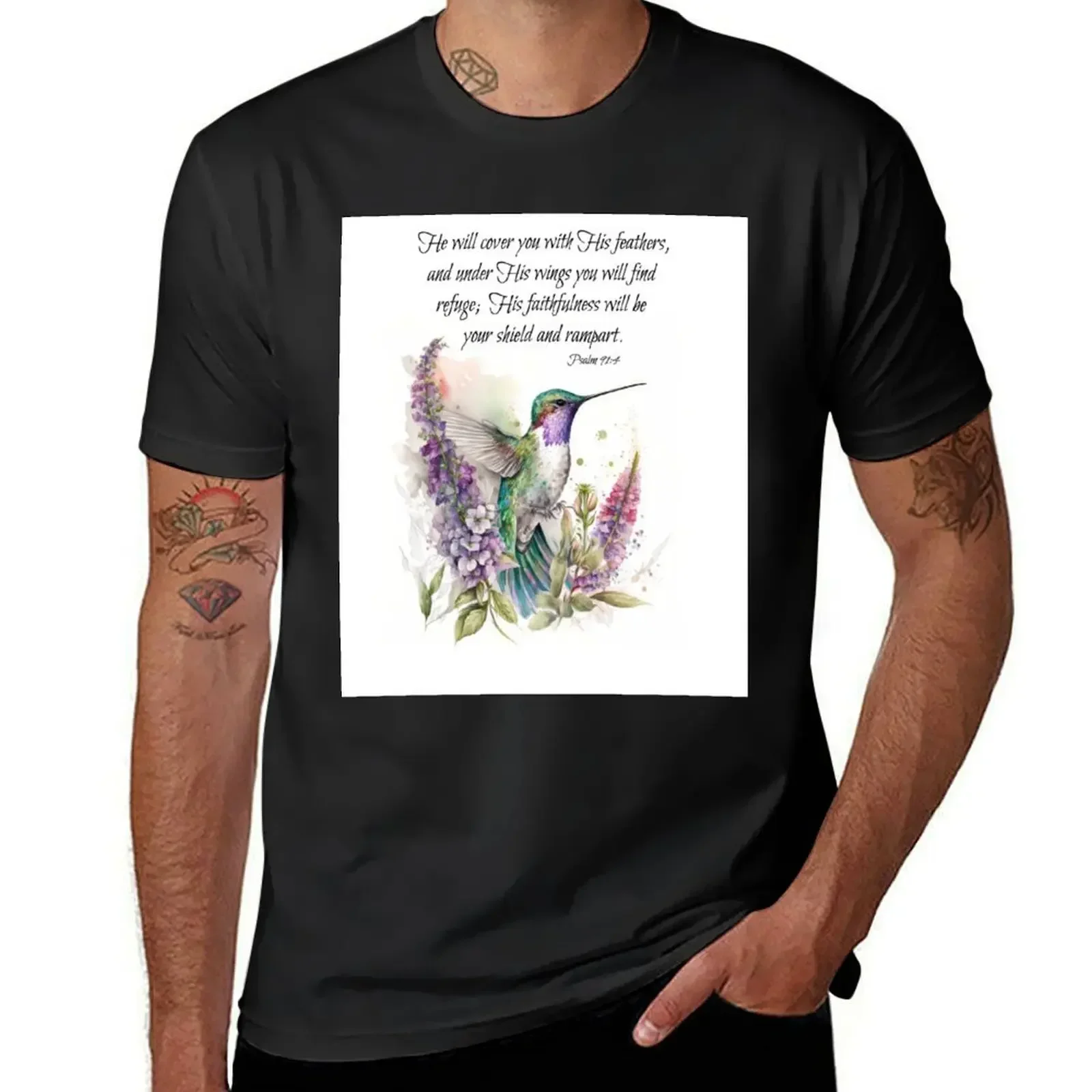 Psalm 91 Finding Refuge T-Shirt anime clothes new edition Short sleeve tee tshirts for men