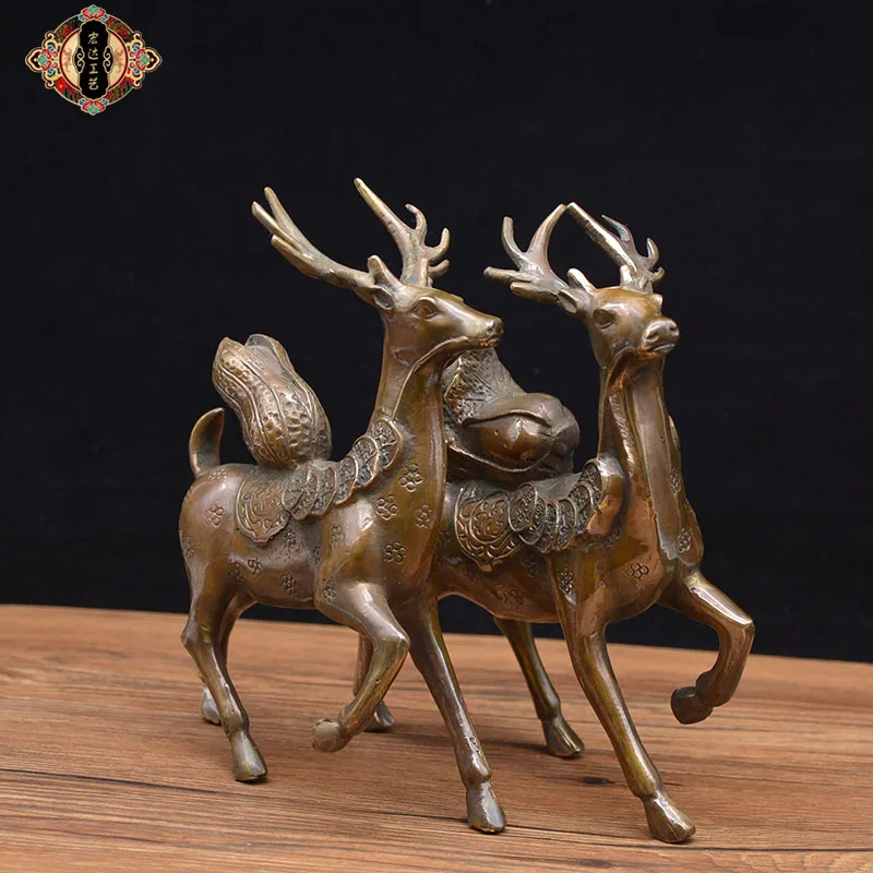 

Bronze Ware Prosperous Plum Blossom Deer Pure Copper Auspicious Gift Ornament