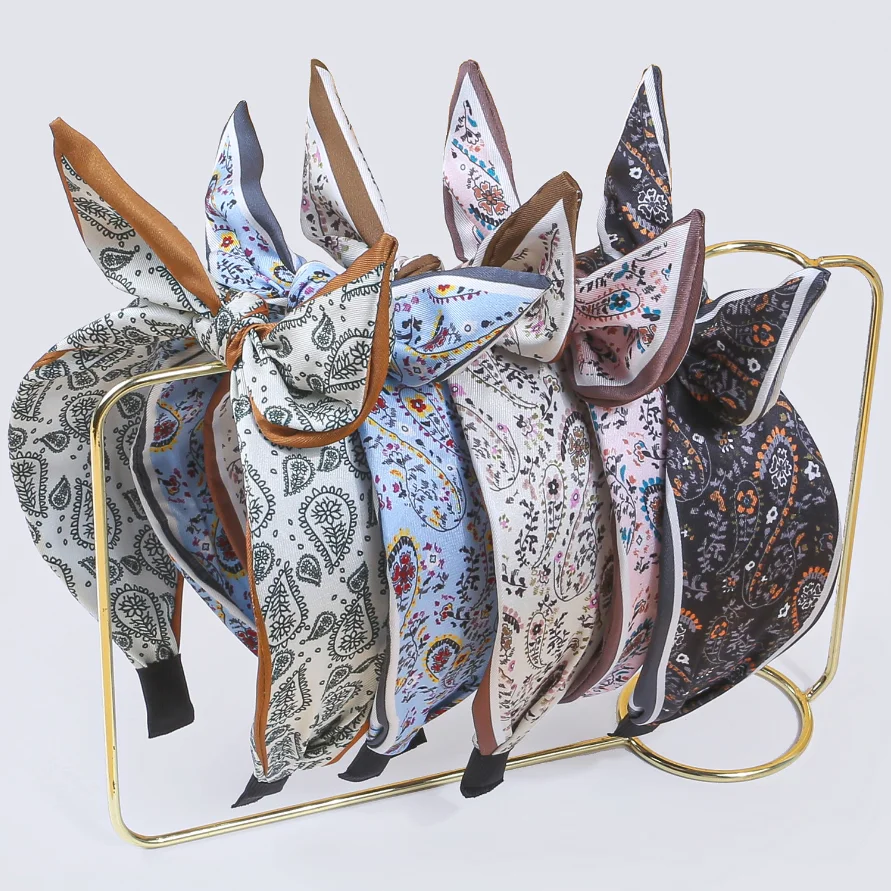 Fashion Bandana Headband For Women Top Knotted Bow Hairbands Cute Rabbit Ear Turban Headwrap Hair Band Girls Accessories Gifts
