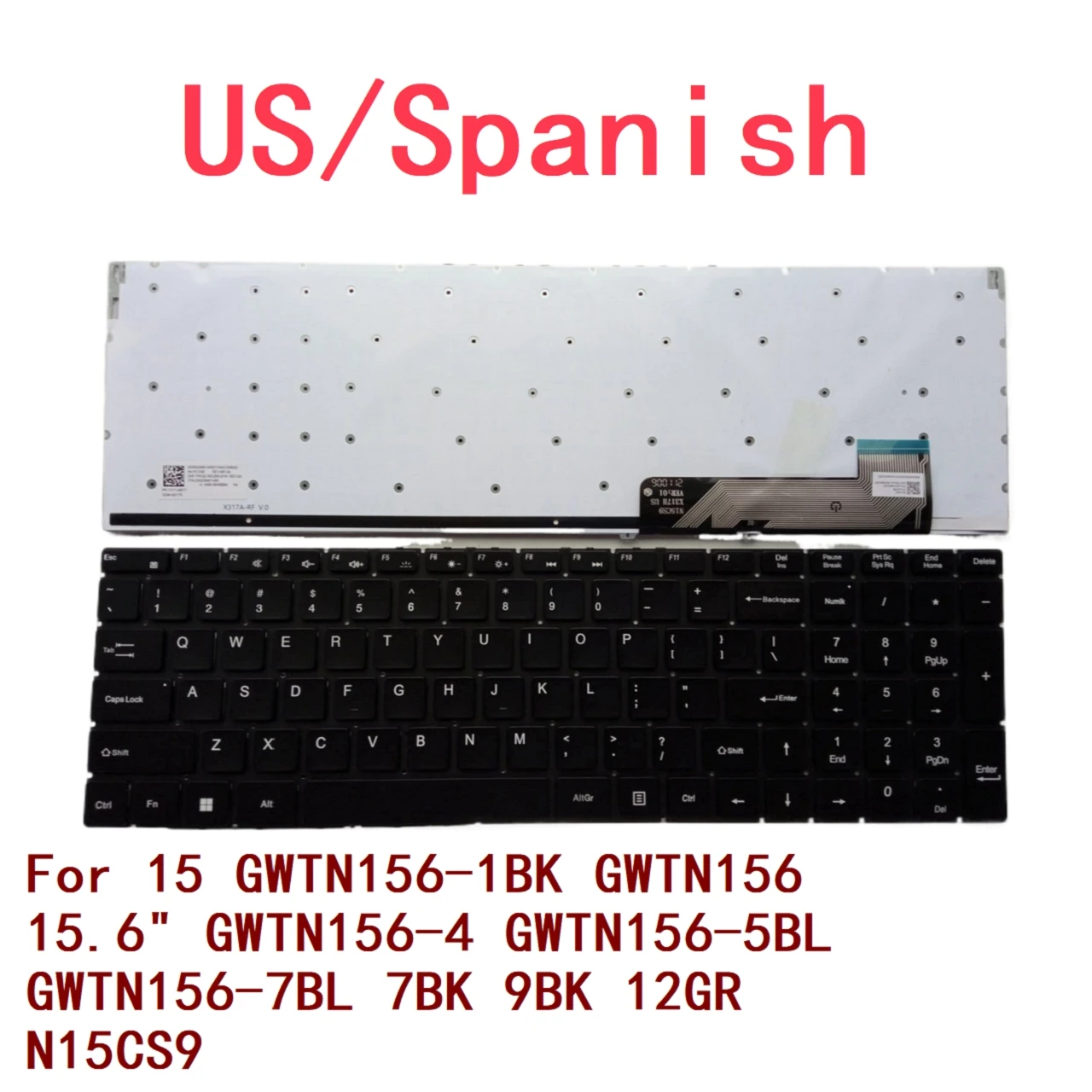 

New US Spanish Backlit Keyboard For Gateway 15 GWTN156-1BK GWTN156 15.6" GWTN156-4 GWTN156-5BL GWTN156-7BL 7BK 9BK 12GR N15CS9