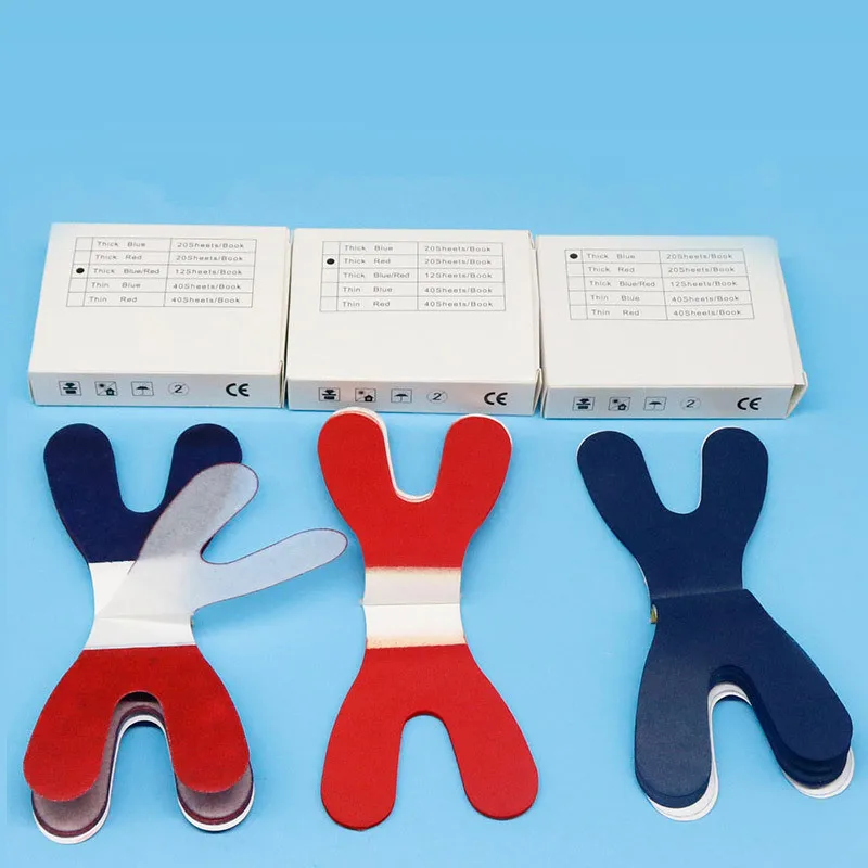 3boxes Y-Shape Dental Articulating Paper Blue Red Full Mouth Dental Lab Whitening Articulation Paper Dentistry Materials