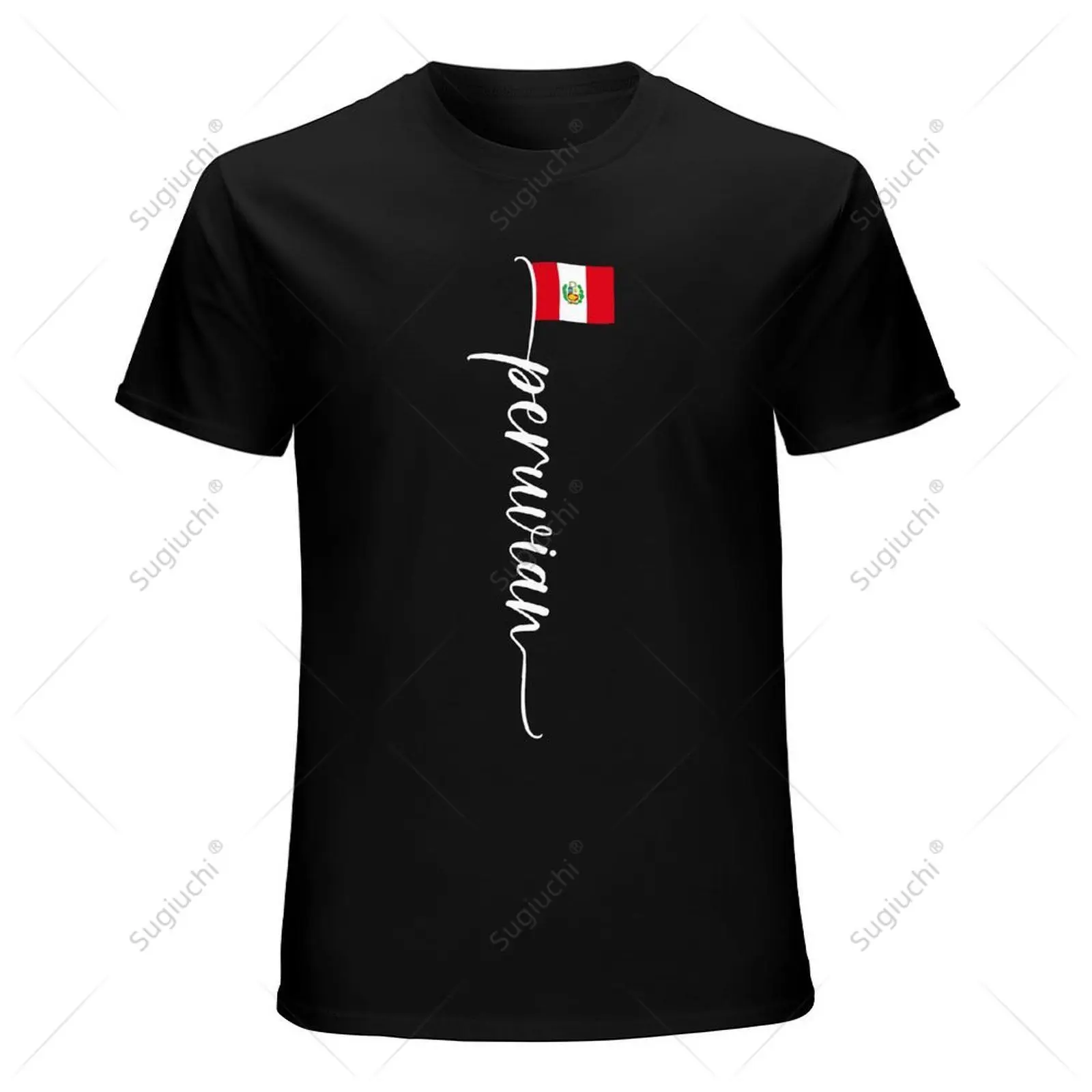 Unisex Men Peru Signature Peruvian Flag Tshirt Tees T Shirts Women Boys 100% Cotton T-Shirt