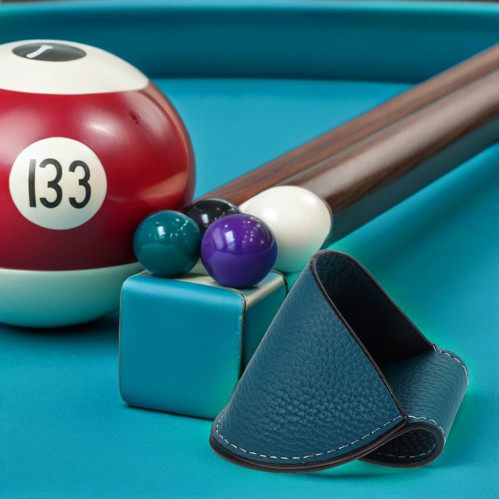 حامل طباشير البلياردو: غطاء PU أزرق أنيق - حقيبة تخزين طباشير البلياردو المدمجة للنوادي والحانات - حقيبة صغيرة محمولة مع H #3