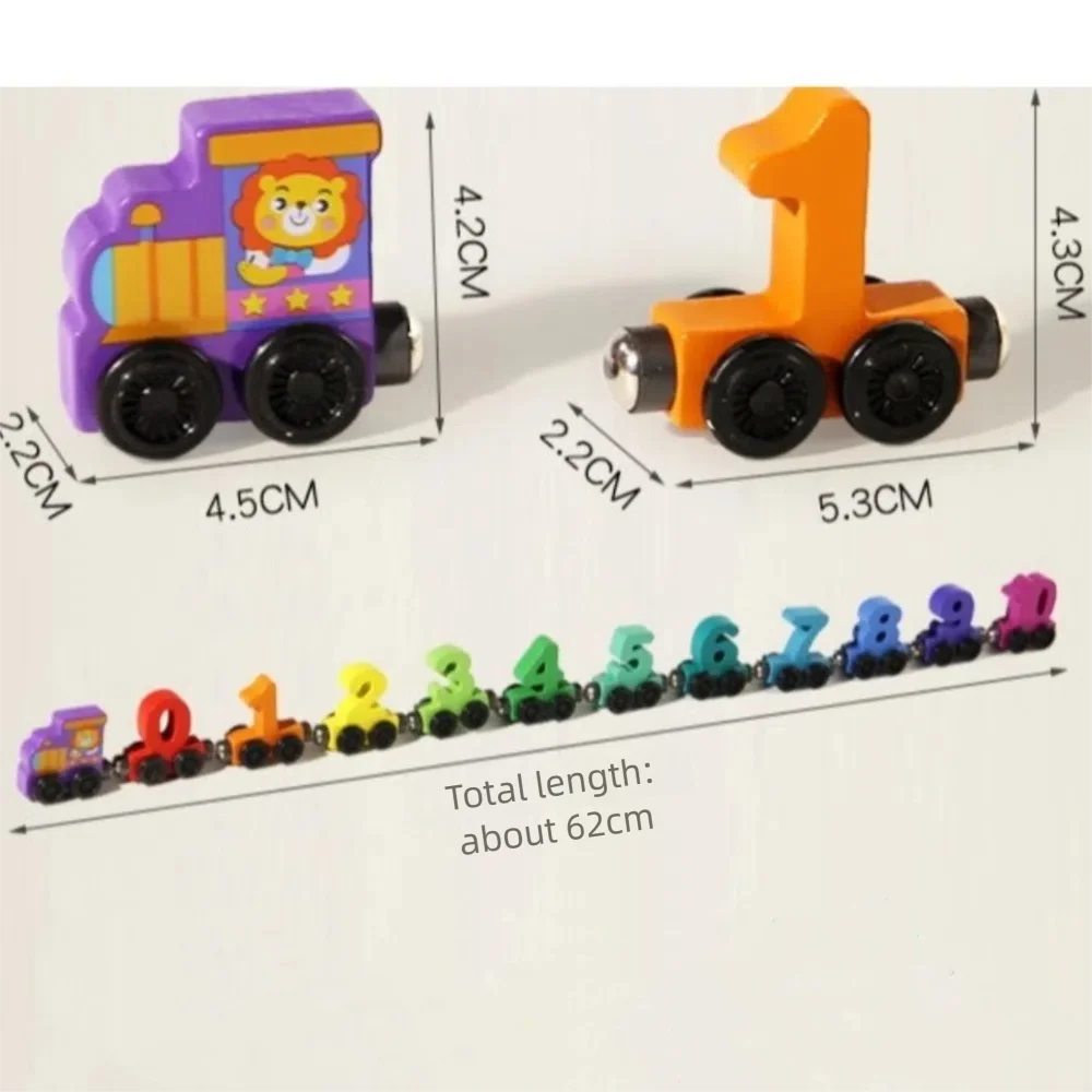 1 Juego de juguetes de tren Digital con número 0-10, juguetes educativos magnéticos coloridos para edades tempranas, conjunto de vía, juego de tren con número de tren Digital