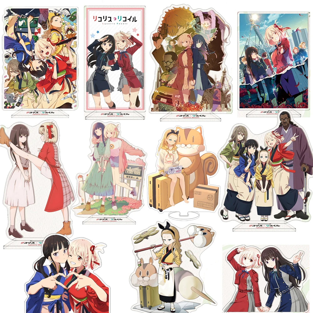 Japan Hot Anime Lycoris Recoil Character Model Cosplay Acrylic Stands Plate Desk Decor Standing Sign Toy Fans Christmas Gifts