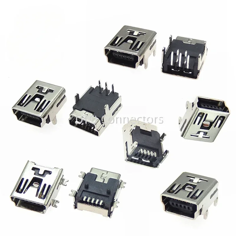 

10/40pcs Mini USB Female 4Type Flat Edge SMT dip 5Pin Connectors Port Jack Tail Sockect Plug Terminals For Samsung Huawei mobile