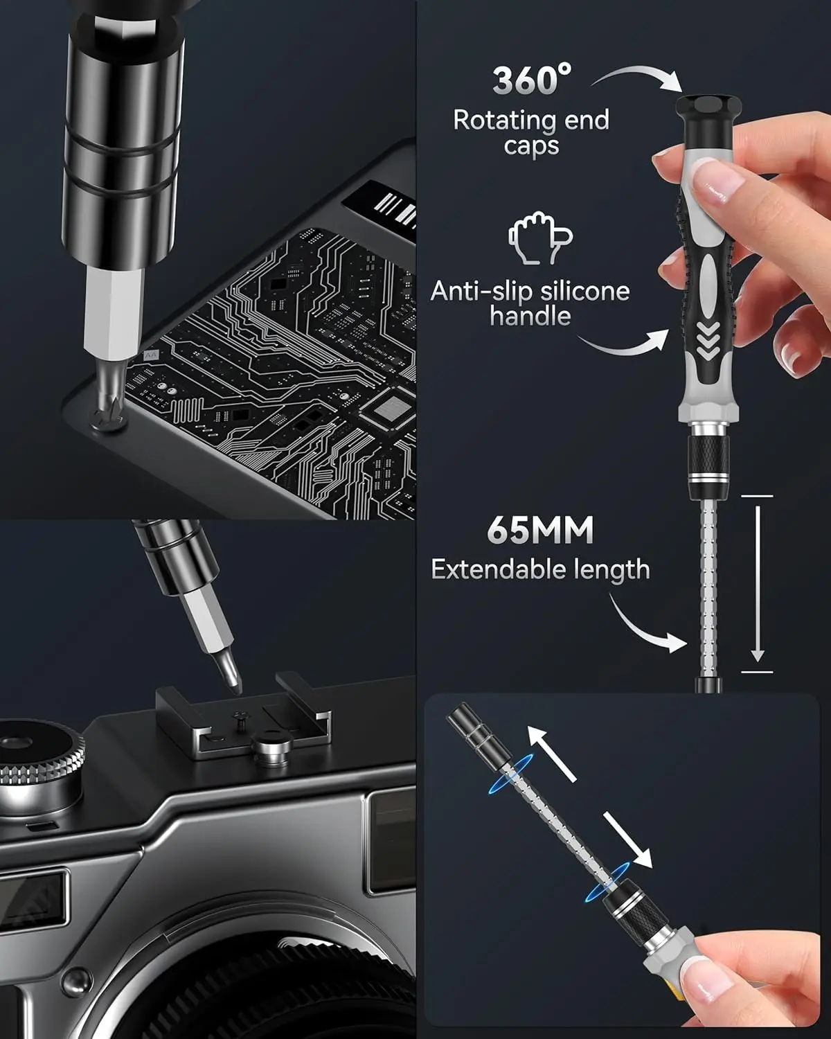 132 in 1 Precision Screwdriver Set Multi-Function Manual Repair Tool with 108 Magnetic Drill Bits for iPhone Camera Watch Laptop