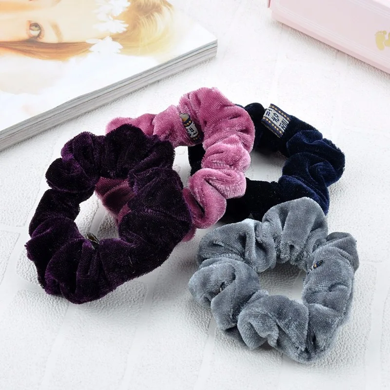 Kobiety Velvet Scrunchie Pack elastyczne gumki do włosów dla dziewczynek Scrunchies nakrycia głowy gumka do włosów gumka do włosów akcesoria