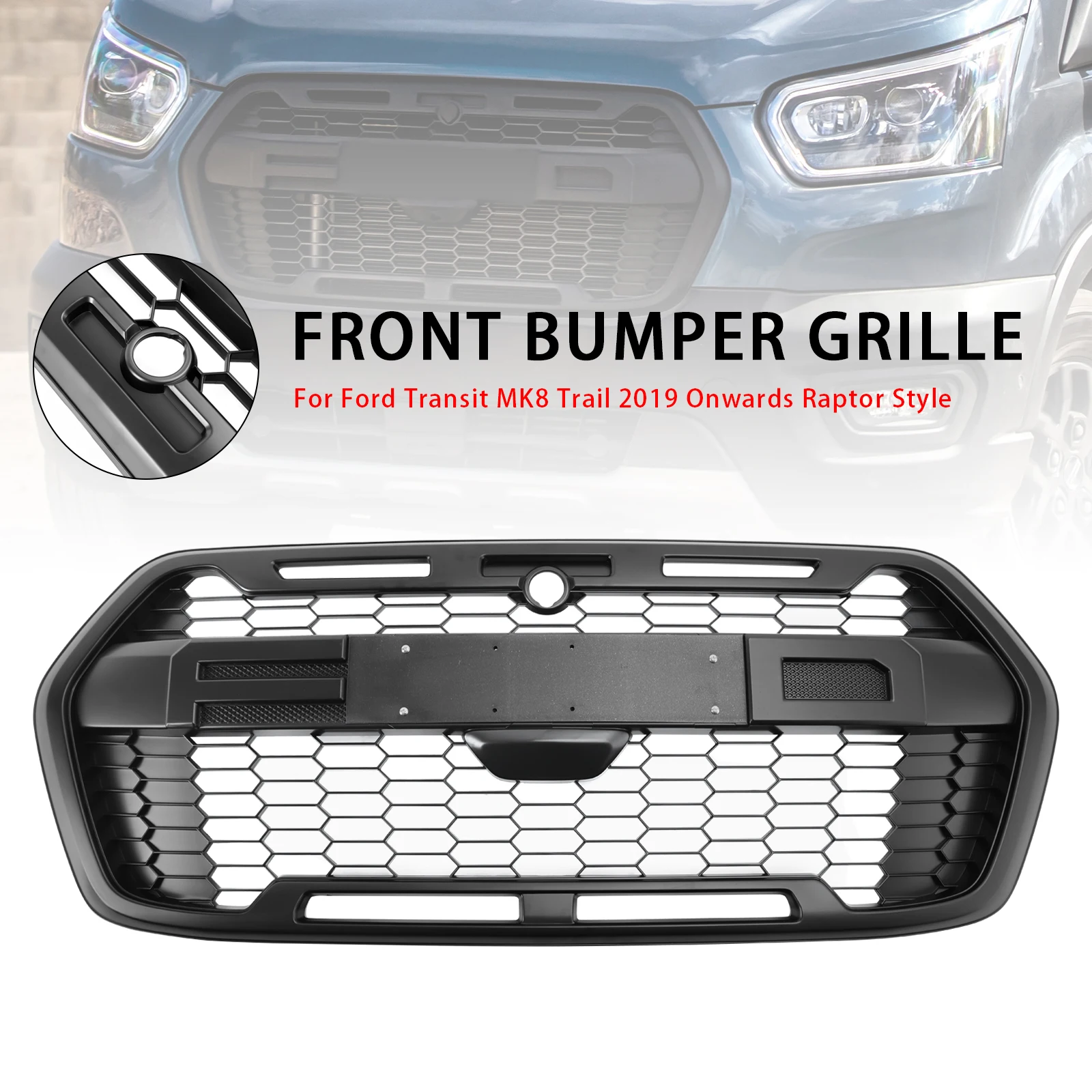 Artudatech Raptor Style Front Bumper Grille 2467809 Fit Ford Transit MK8 Trail 2019-Onwards