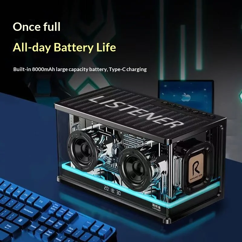 

High-Power Gaming for Speaker Subwoofer Desktop Home Audio System IPX4 Waterproof Dustproof 40W Output Long Battery Life