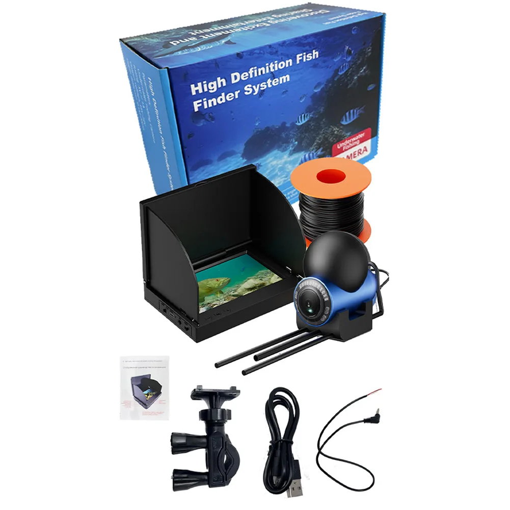 4.3inch HD Screen Fish Finder 0.6m-500m 220° Wide Angle FOR Ultra Clear Camera Fish Finder Underwater Visual Fish Finder Display