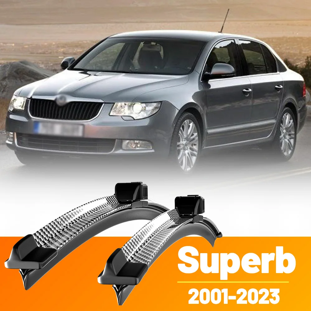 

2pcs Front Windshield Windscreen Wiper Blades Carbon Fibre Wipers For Skoda Superb B5 B6 B7 B8 MK1 MK2 MK3 2001-2023 2008 2015