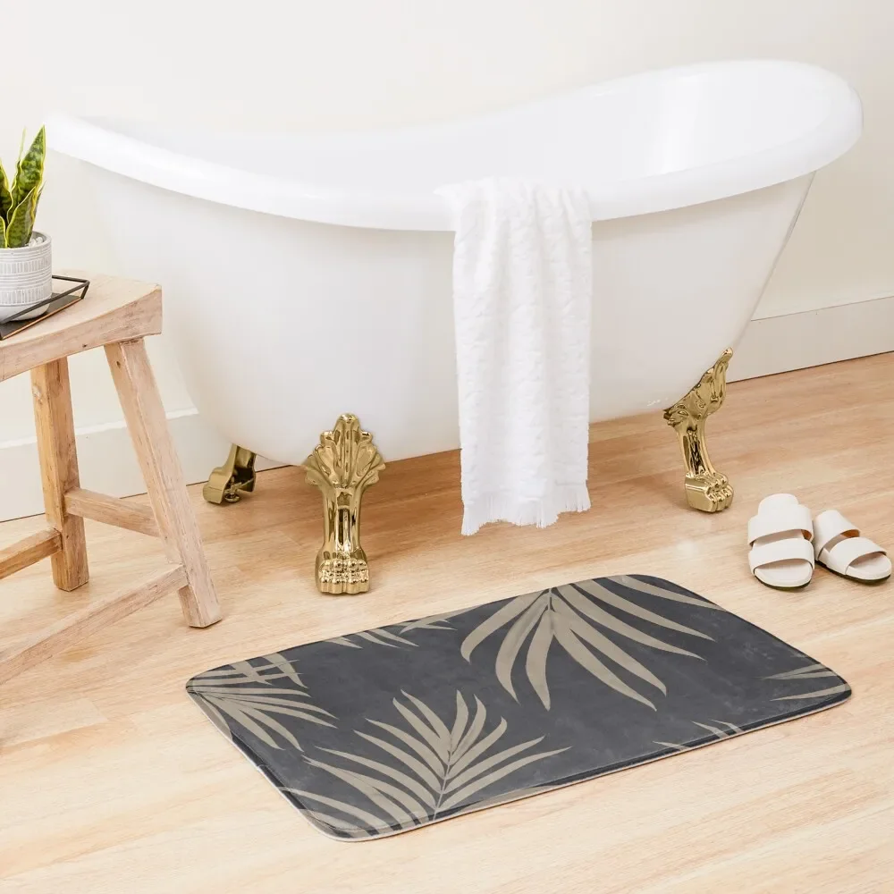 Palm Leaves Pattern Sepia Vibes #2 #tropical #decor #art Bath Mat Bathroom And Shower Products Bathroom Foot Mat