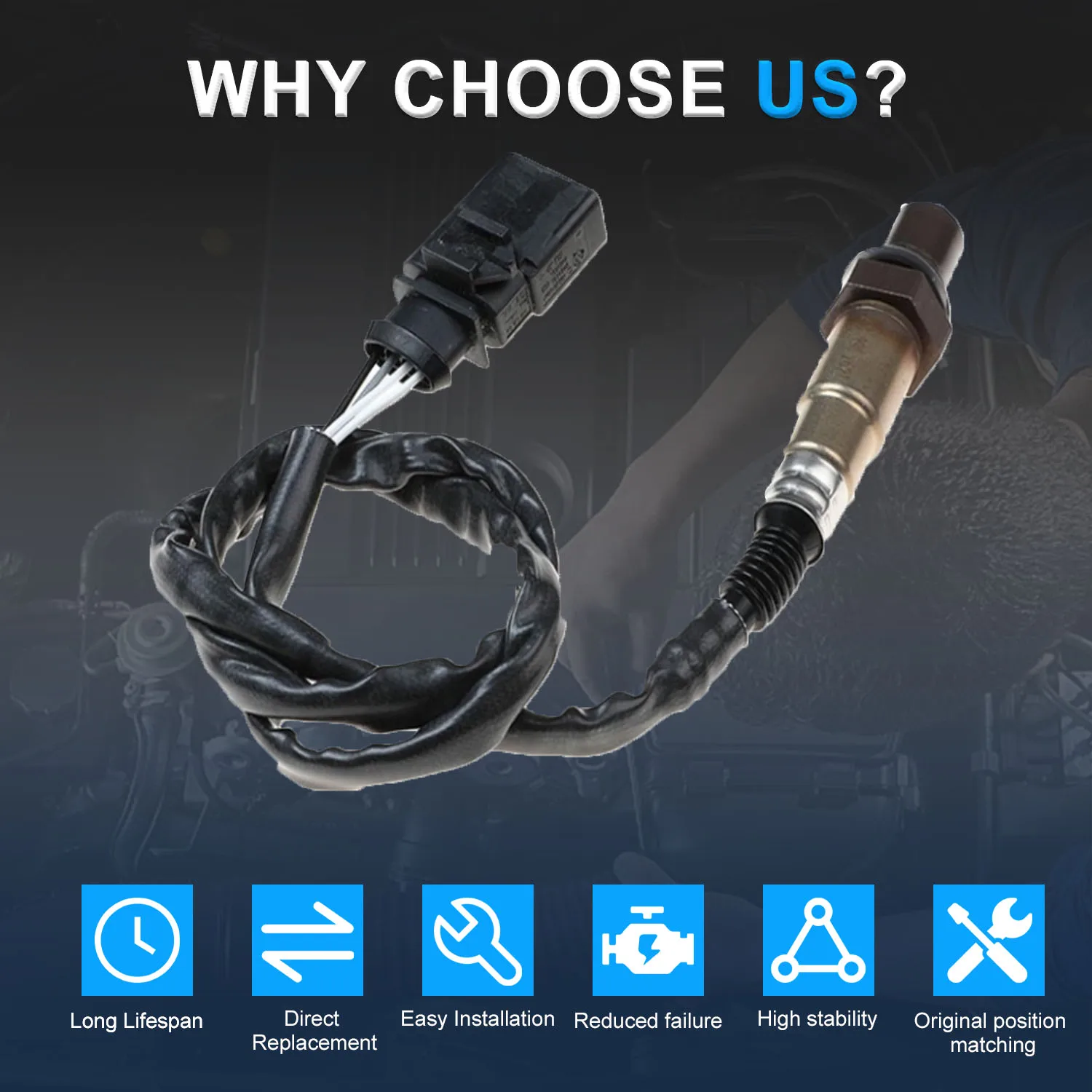 Downstream Oxygen Lambda Sensor 1K0998262T For AUDI A3 A4 ALLROAD A5 A6 A8 Q3 Q5 Q7 RS5 S5 S6 S8 TT VOLKSWAGEN CC EOS GOLF GTI
