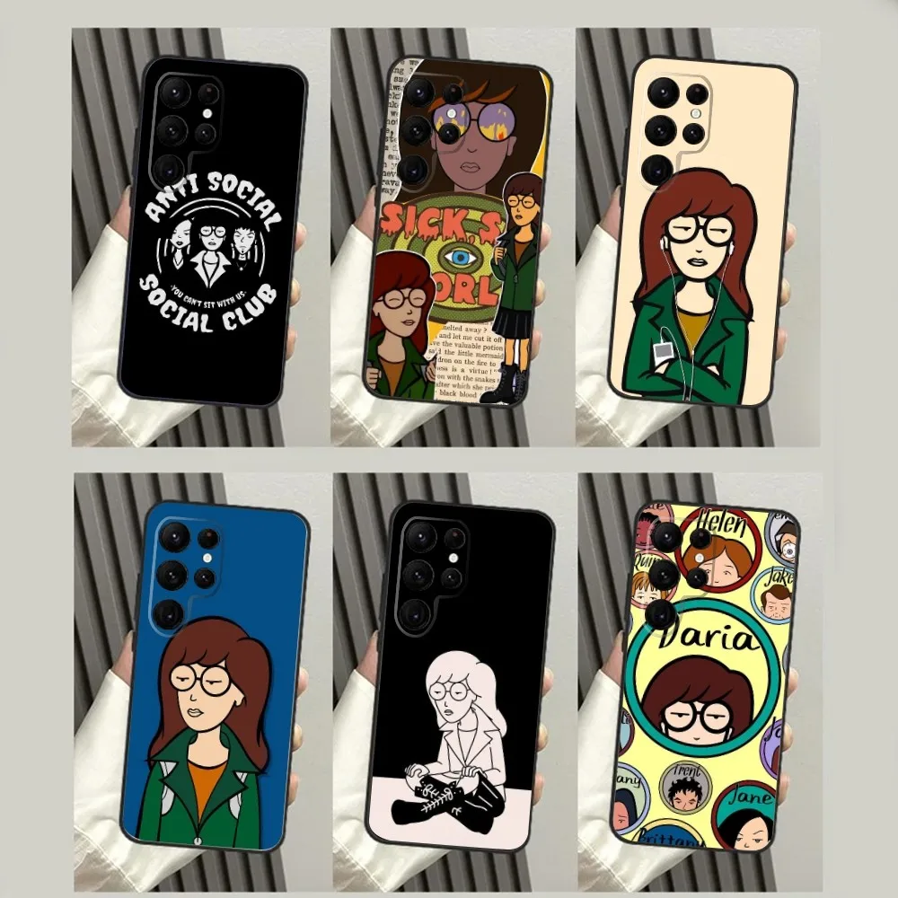 Cartoon D-Daria Phone Case For SamsungS23,S22,S21,S20 Ultra Pro S10,S30Plus,S9,20lite Ultra Black Cover