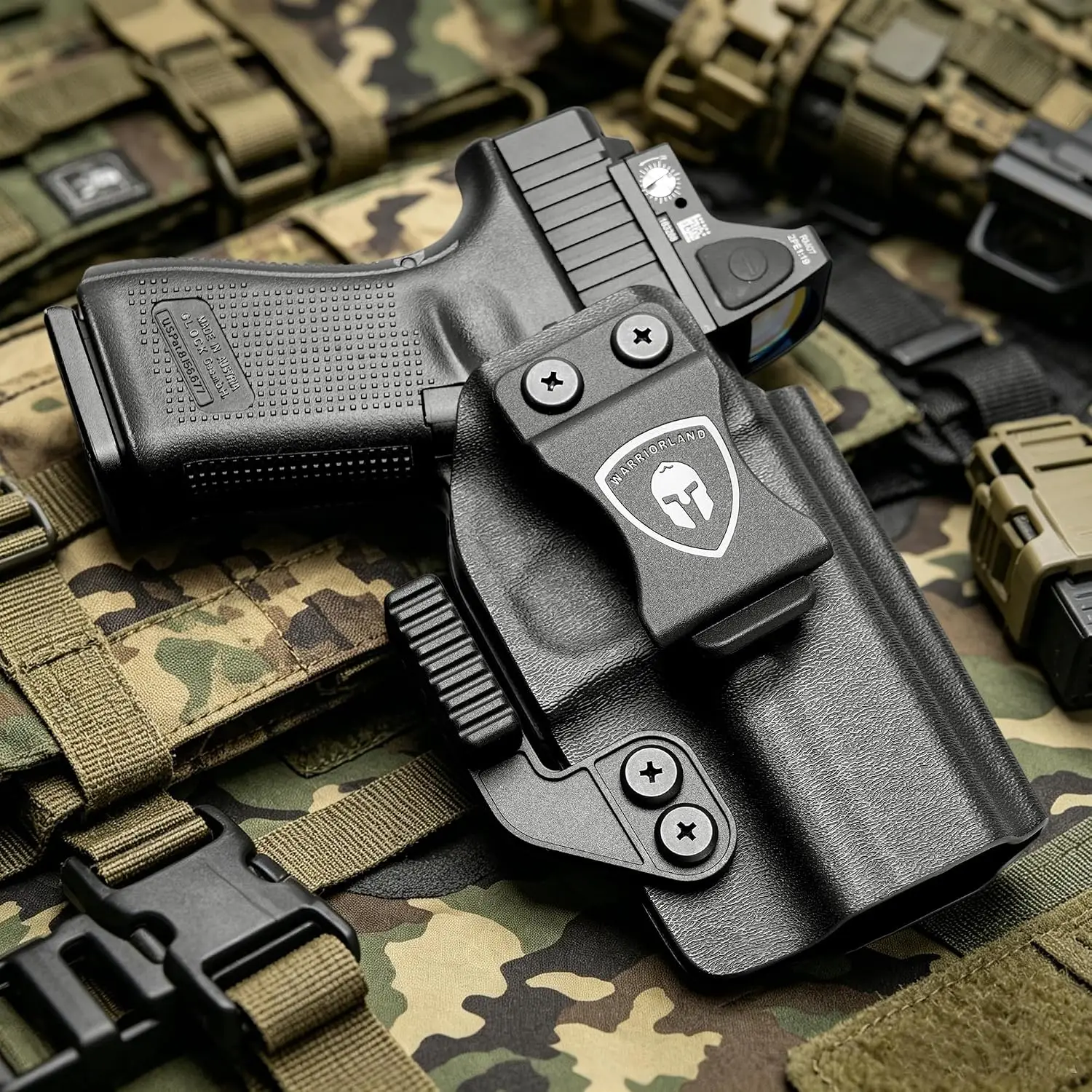 WARRIORLAND IWB Kydex Holster,Only for Glock 17/19 (Gen 3-6) & 23/32 (Gen 3-4) & 19X/ 44/45 &MOS version & Ruger RXM, Left Hand view 6