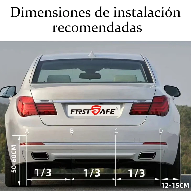 LED Parking Sensor System Spanish Voice Alert Backlit Display 12 Colors 4 Probes Universal Auto Safety Auxiliary Accessories - view 4