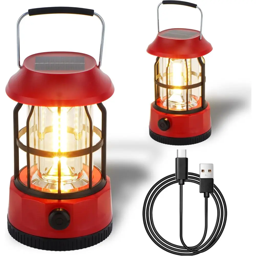 Juego de 2 Linternas LED para Camping, Linterna Recargable Regulable, Resistente al Agua IPX3, Luces Portátiles para Camping al Aire Libre