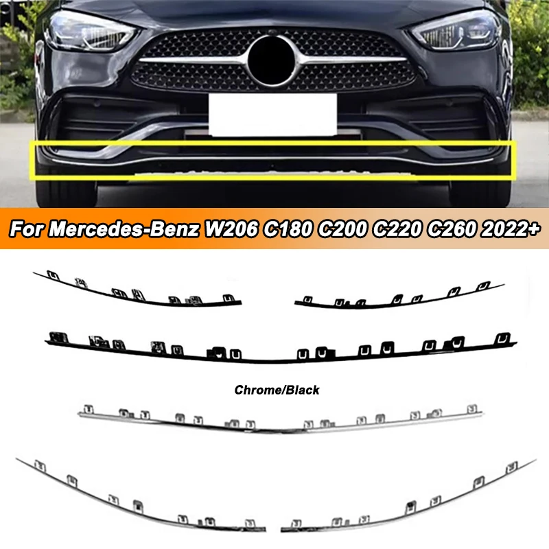 

2/3 шт., спойлер на передний бампер автомобиля, накладка для Mercedes-Benz W206 C180 C200 C220 C260 2022 + A2068855702 A2068854102 A2068854202