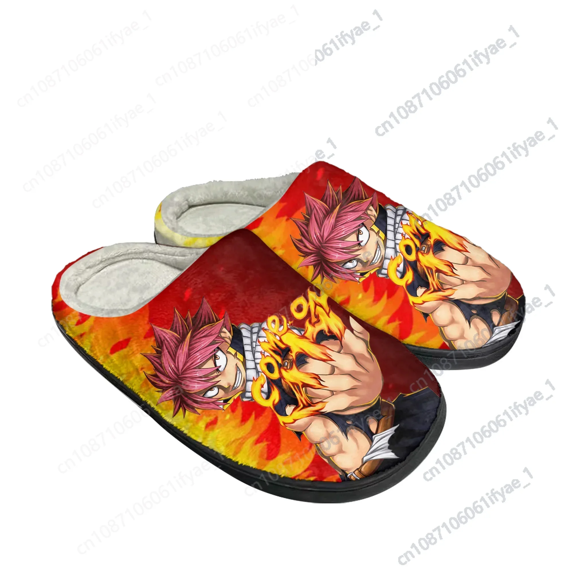 

Hot Anime Fairy Tail Natsu Dragneel Home Cotton Custom Slippers Mens Womens Sandals Plush Casual Keep Warm Shoes Thermal Slipper