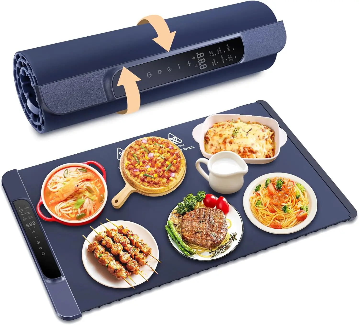 

Electric Warming Tray 15x25.6 Inches, Full Surface Heating, 14 Temperature Settings, Portable Food Warmer for Parties and