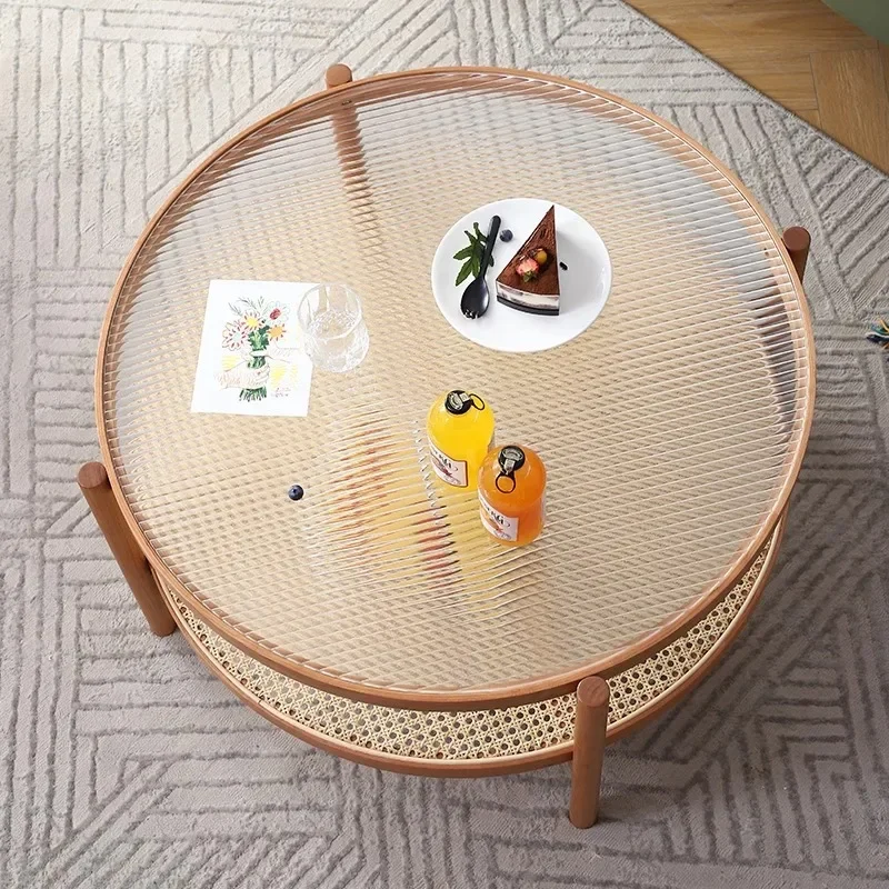 

Household small apartment living room rattan Internet celebrity creative simple coffee table