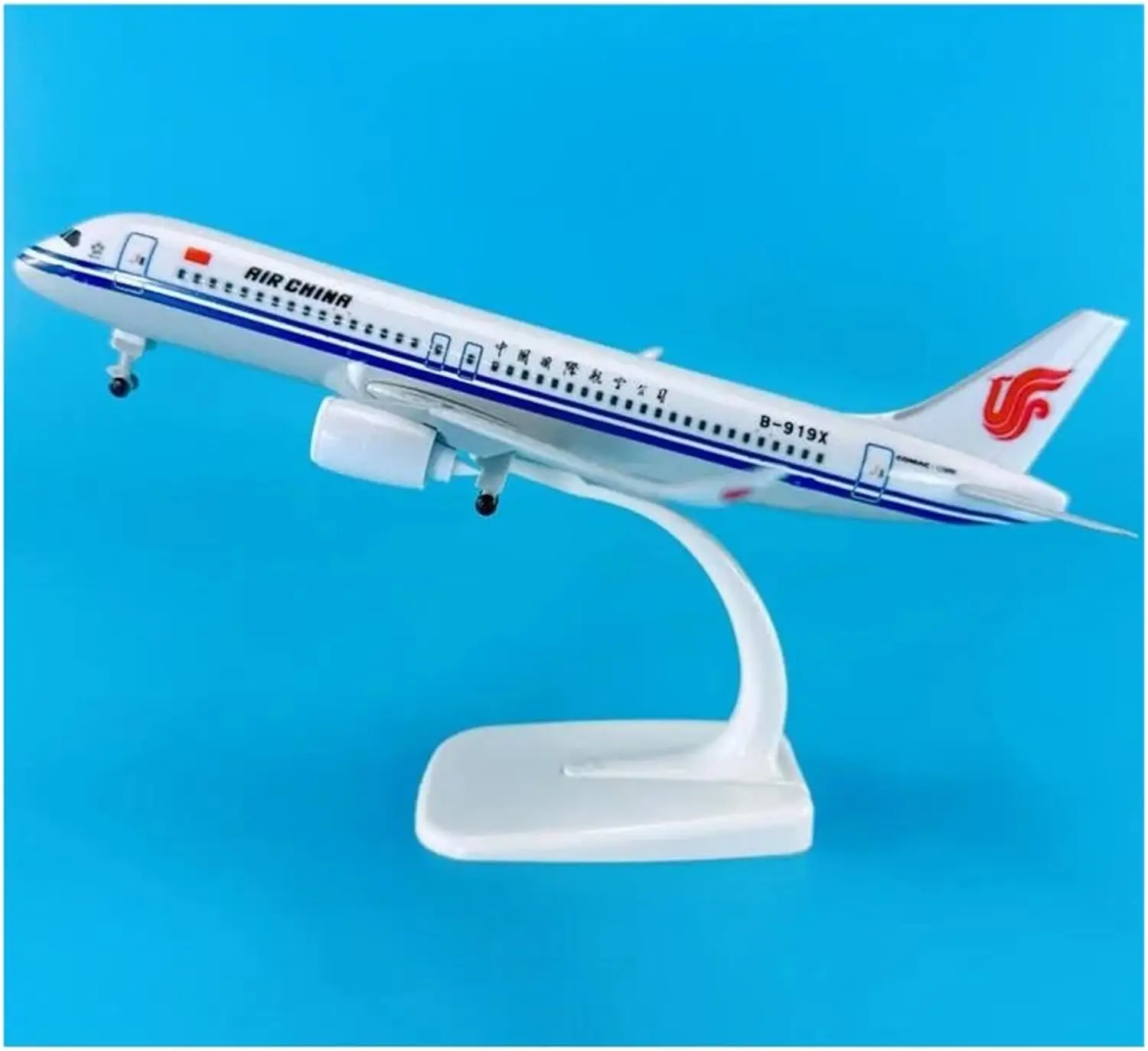 

Static Aircraft Model 20cm 1:200 for Comac C919 Air China Airplane Model Zinc Alloy Scale Aircraft Model Collectible Souvenirs