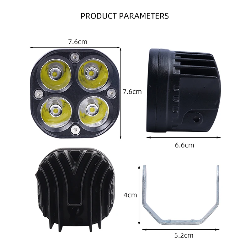 2PCS Spotlight for Jeep Wrangler Square Work Light Super Bright Dome light square High Power Car Engineering Auxiliary Light 50W