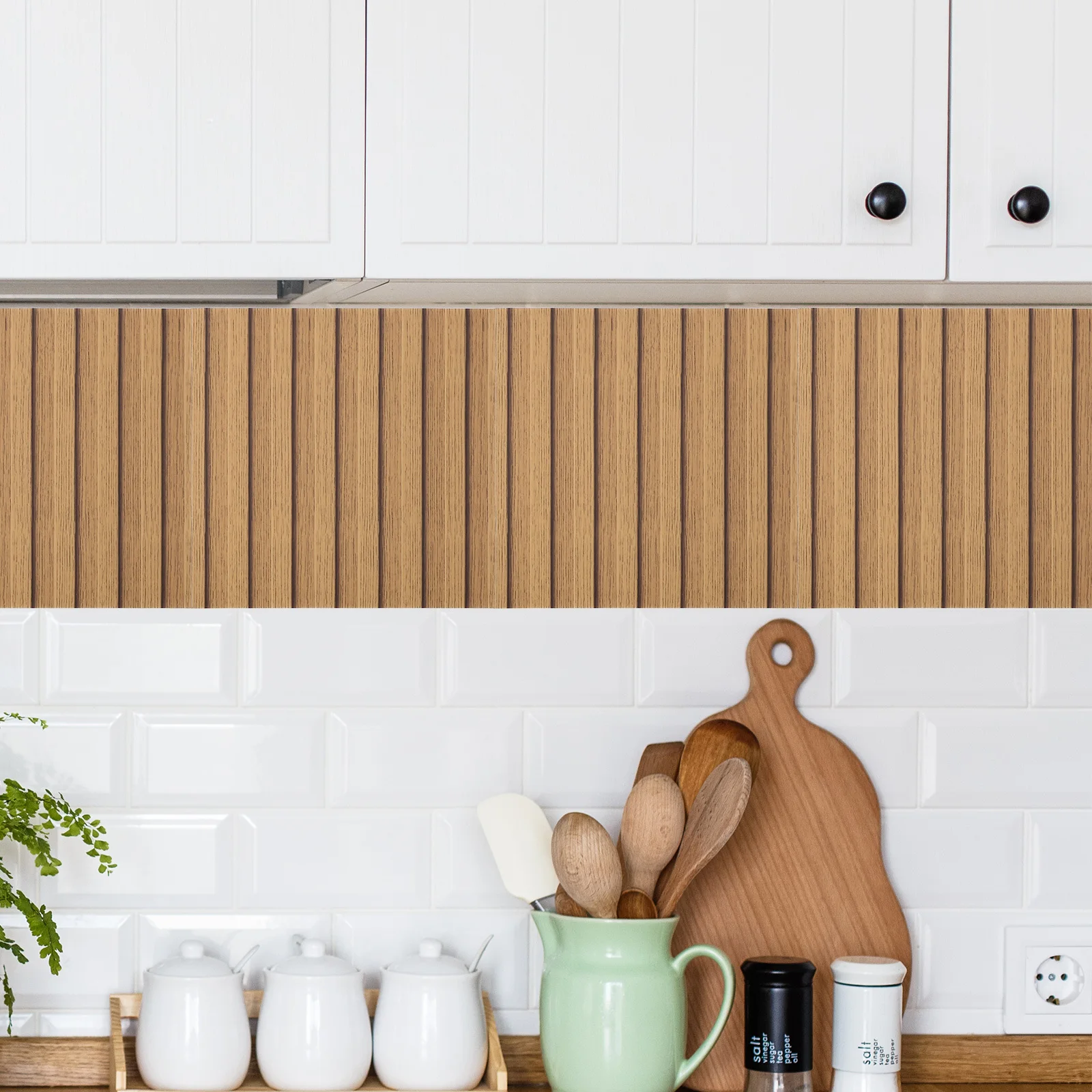 

30pcs 30X30Cm Waterproof Pet Peel Stick Wood Grain Wall Panel Slat Sticker For Modern Home Moisture Proof Easy Install