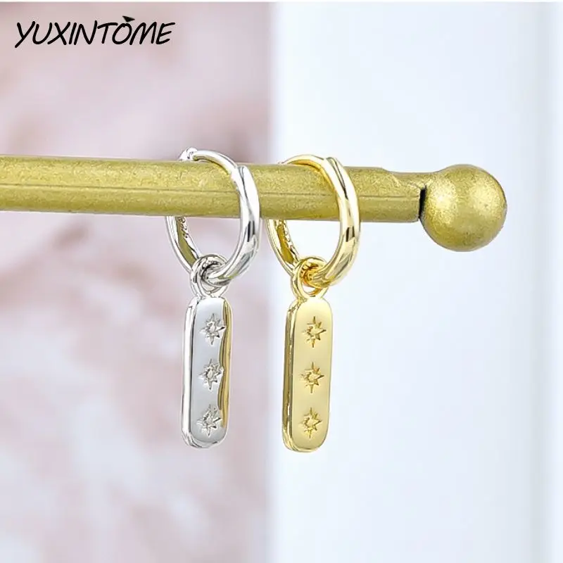 

925 Sterling Silver Ear Needle European American Classic Retro Three Sun Engraved Pendant Card Circle Earrings Jewelry Gifts